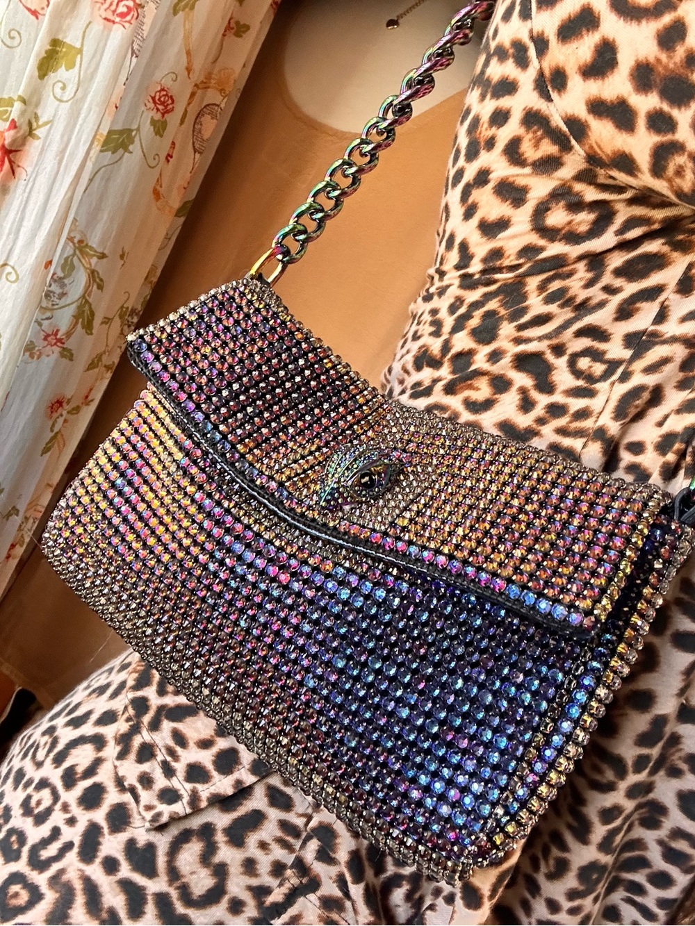 Kurt Geiger • Iridescent Glass Crystal Small Party Bag - Picture 13 of 17